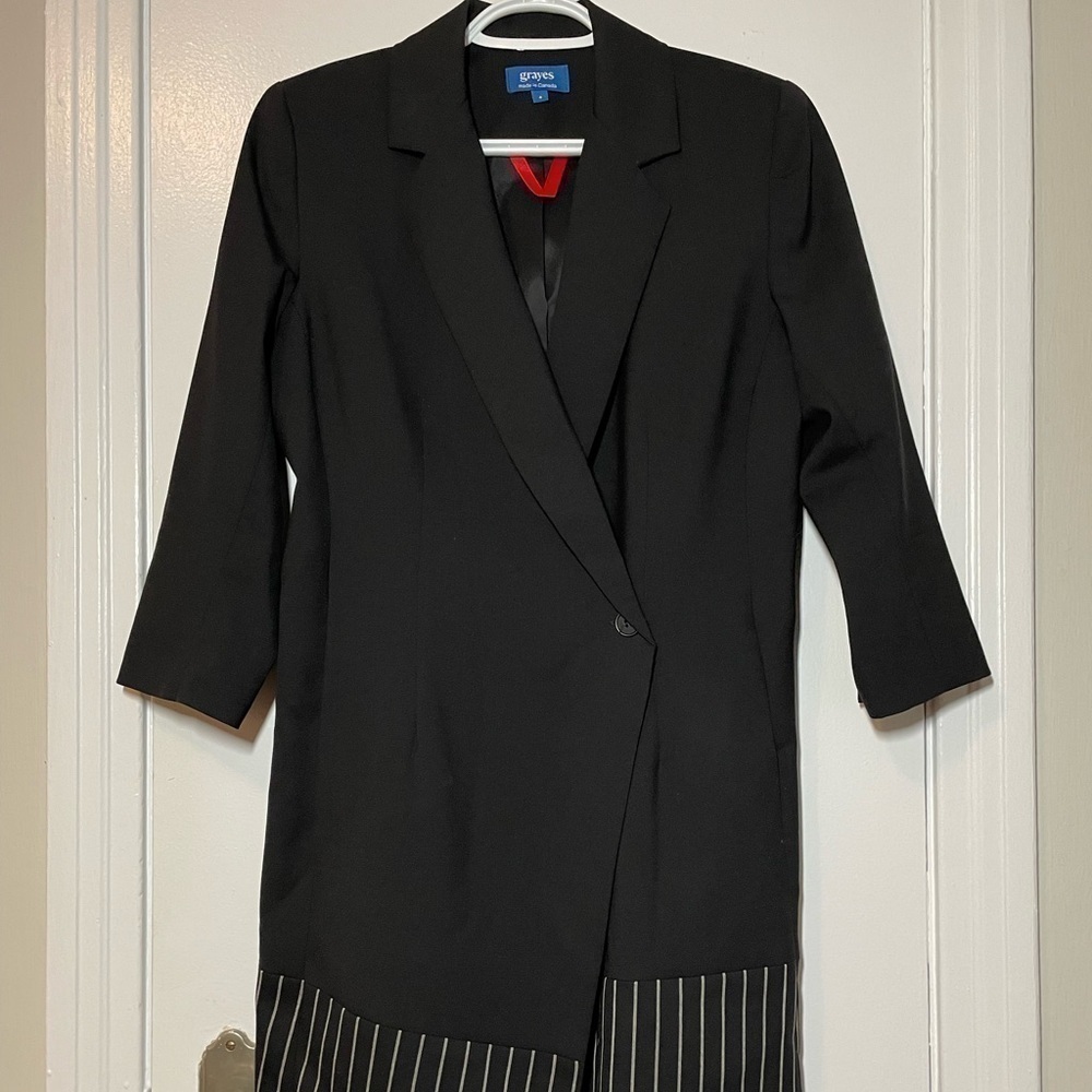 Grayes Wool Blazer Dress w/ Flare - Size 4 US - Picture 3 of 7